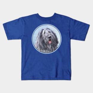 Bergamasco Sheepdog Painting - Cute Original Dog Art Kids T-Shirt